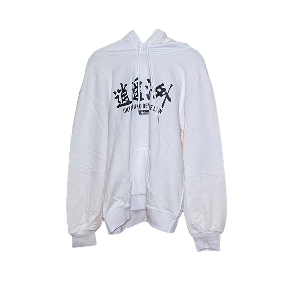 NWT Japanese Streetwear Oversized 100% Cotton Pullover Hoodie Retro Devil Print - Picture 3 of 4